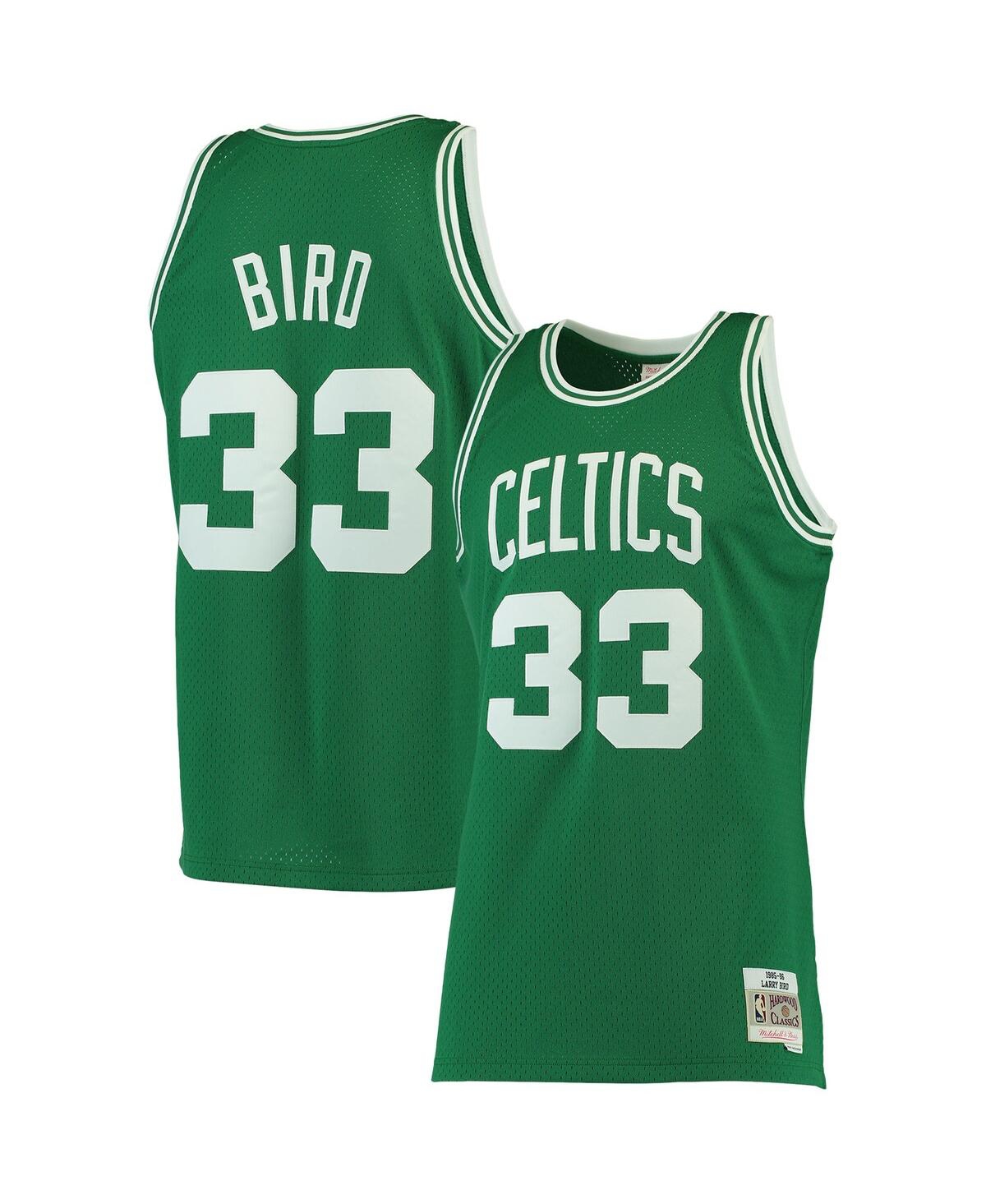 Men's Larry BirdBoston Celtics Big and Tall Hardwood Classics Jersey - Kelly Green