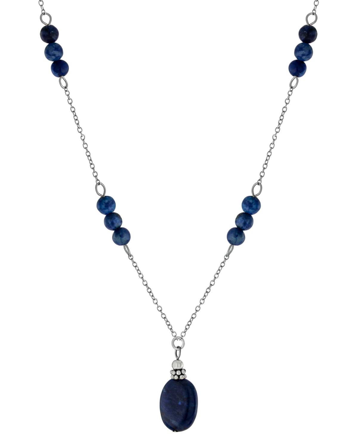 Giani Bernini Rose Quartz Bead 18" Pendant Necklace (5 Ct. T.w.) In Sterling Silver (also In Turquoise, Sodolite, In Sodalite