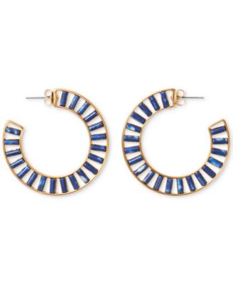 Lucky Brand Lapis Sunray Hoop Earrings,Gold,One Size