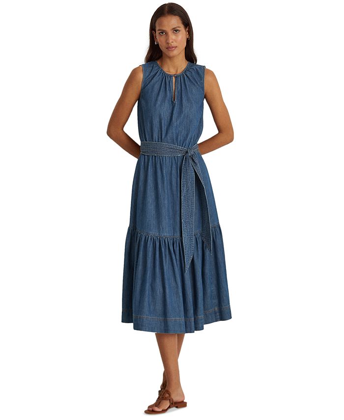 Lauren Ralph Lauren Petite Denim Dress - Macy's