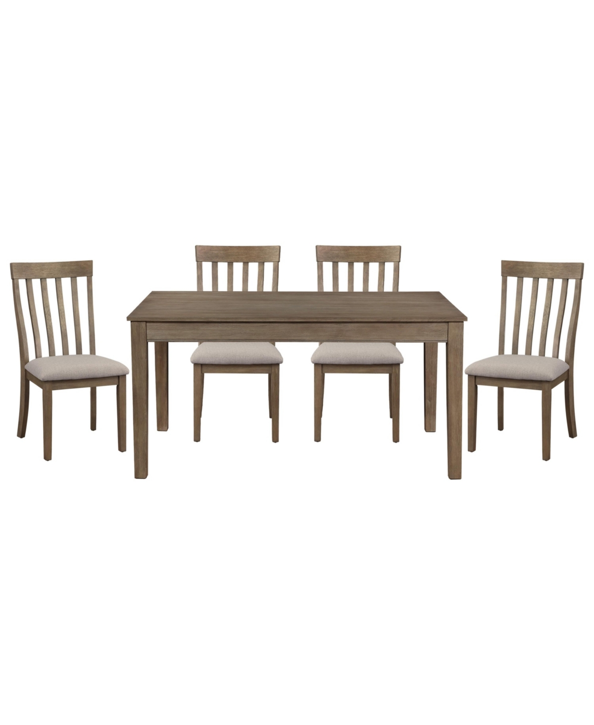 Furniture Forte 5pc Dining Set (rectangular Table & 4 Side Chairs) In Brown