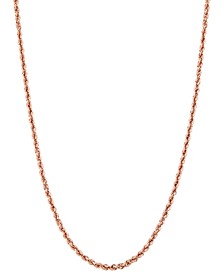 Glitter Rope Link 18" Chain Necklace (2mm) in 10k Rose Gold