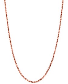Glitter Rope Link 16" Chain Necklace (2mm) in 10k Rose Gold