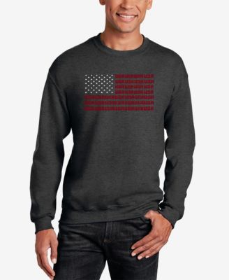 Men's Word Art USA Flag Crewneck Sweatshirt
