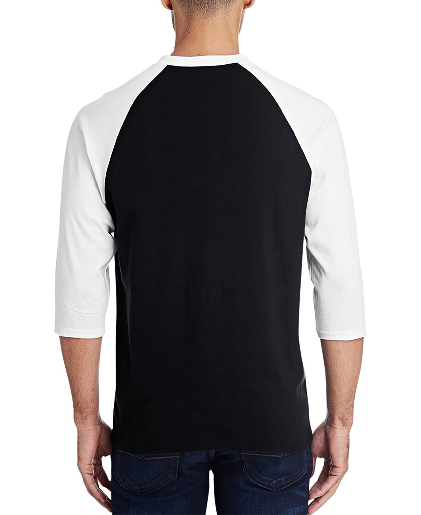 Мужская футболка LA Pop Art Raglan Baseball Word Art Heart Notes, цвет: Чёрный / Белый — фото 2