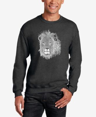 Men's Word Art Lion Crewneck Sweatshirt