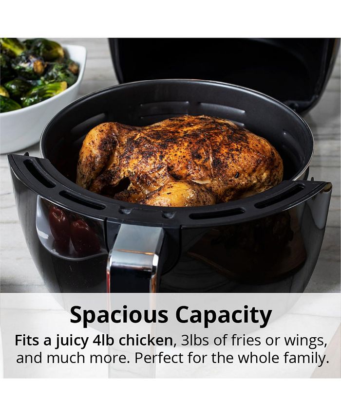 Aria 5Qt TeflonFree Ceramic Air Fryer with 2Tier Stainless Steel Rack