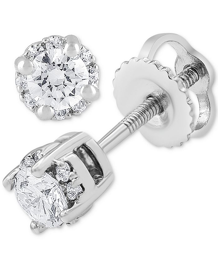 Macy's screw sales back diamond earrings