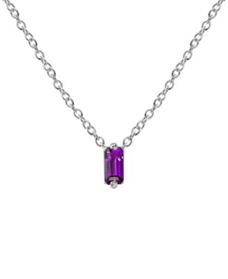 2-Pc. Set Amethyst Baguette Pendant Necklace & Matching Stud Earrings (5/8 ct. t.w.) in Sterling Silver (Also in Mystic Topaz & Blue Topaz)