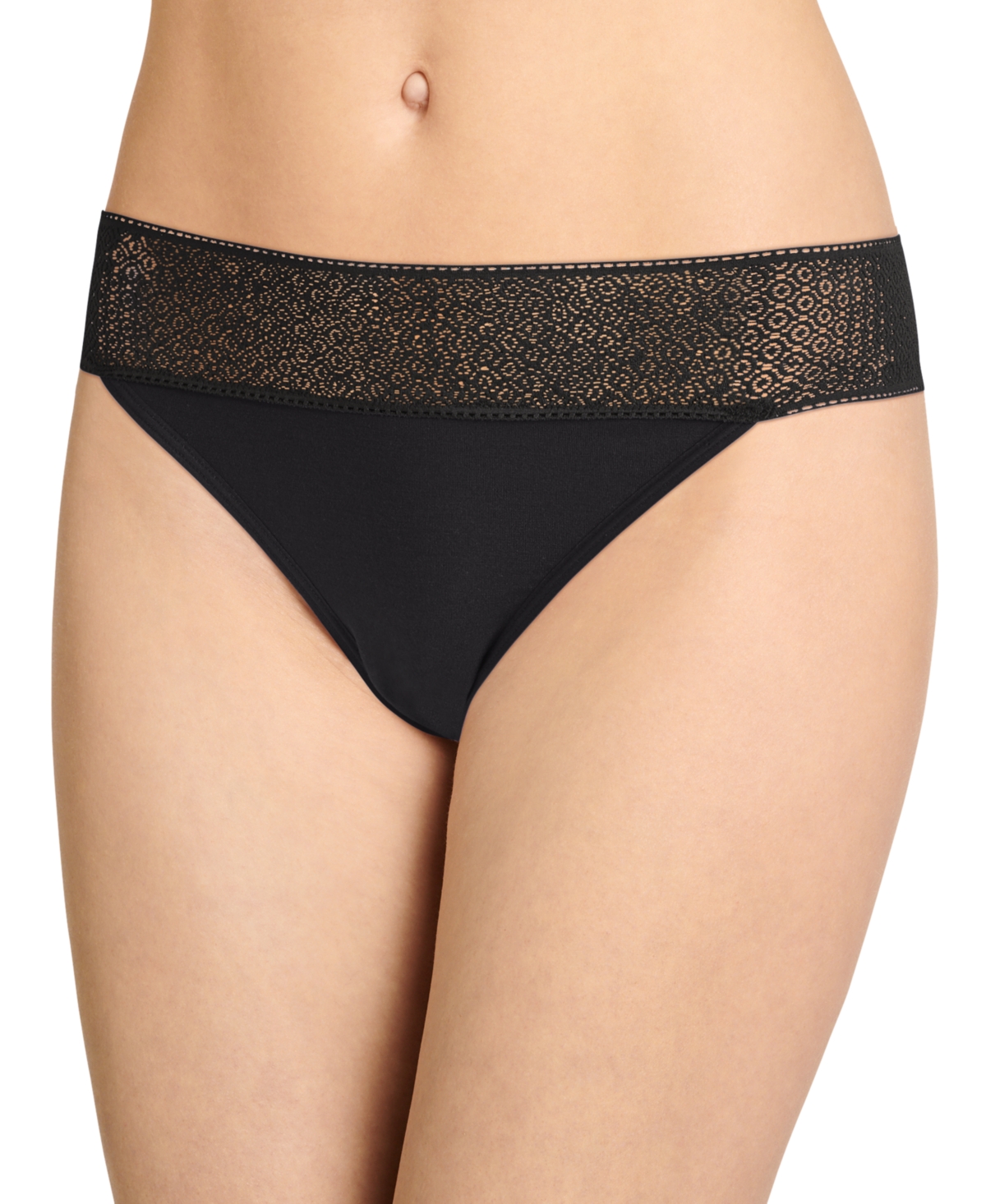 Women's Soft Touch Lace Thong Underwear - Just Past Midnight