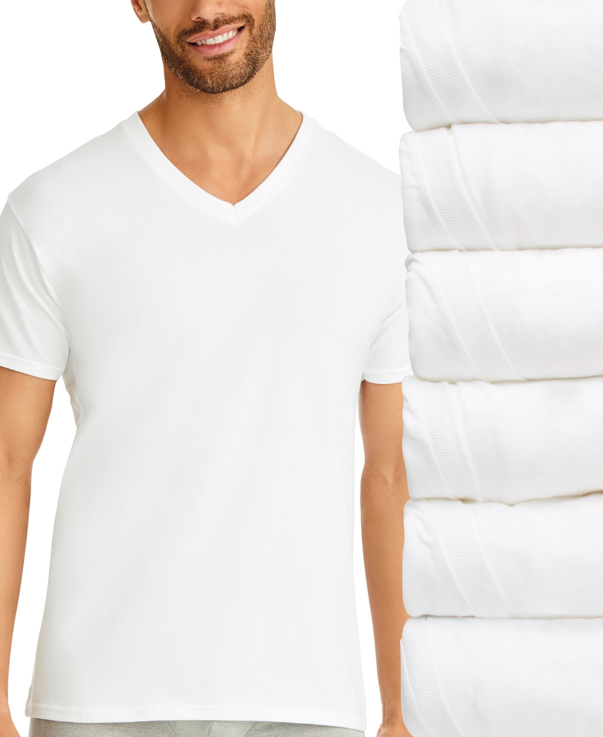 Men's Ultimate 6pk. V-Neck Undershirts - White