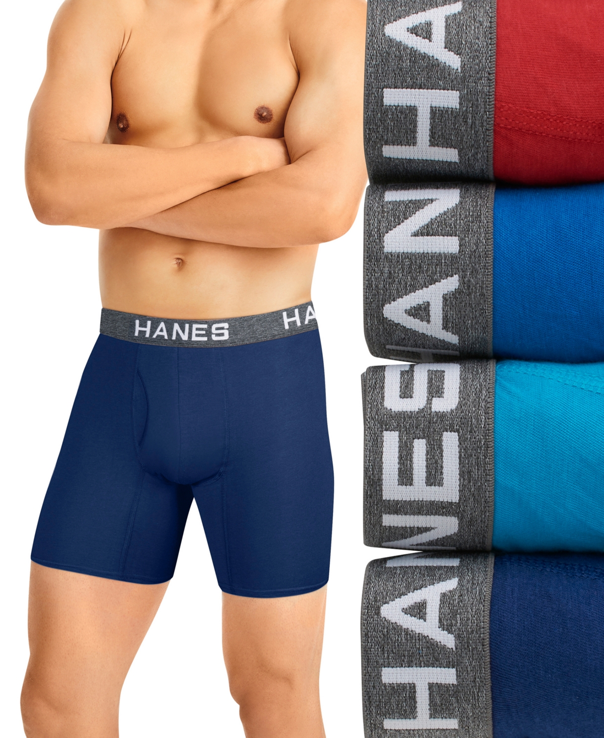 Hanes Men's Ultimate ComfortFlex Fit 4-Pk. Moisture-Wicking Mesh Boxer  Briefs
