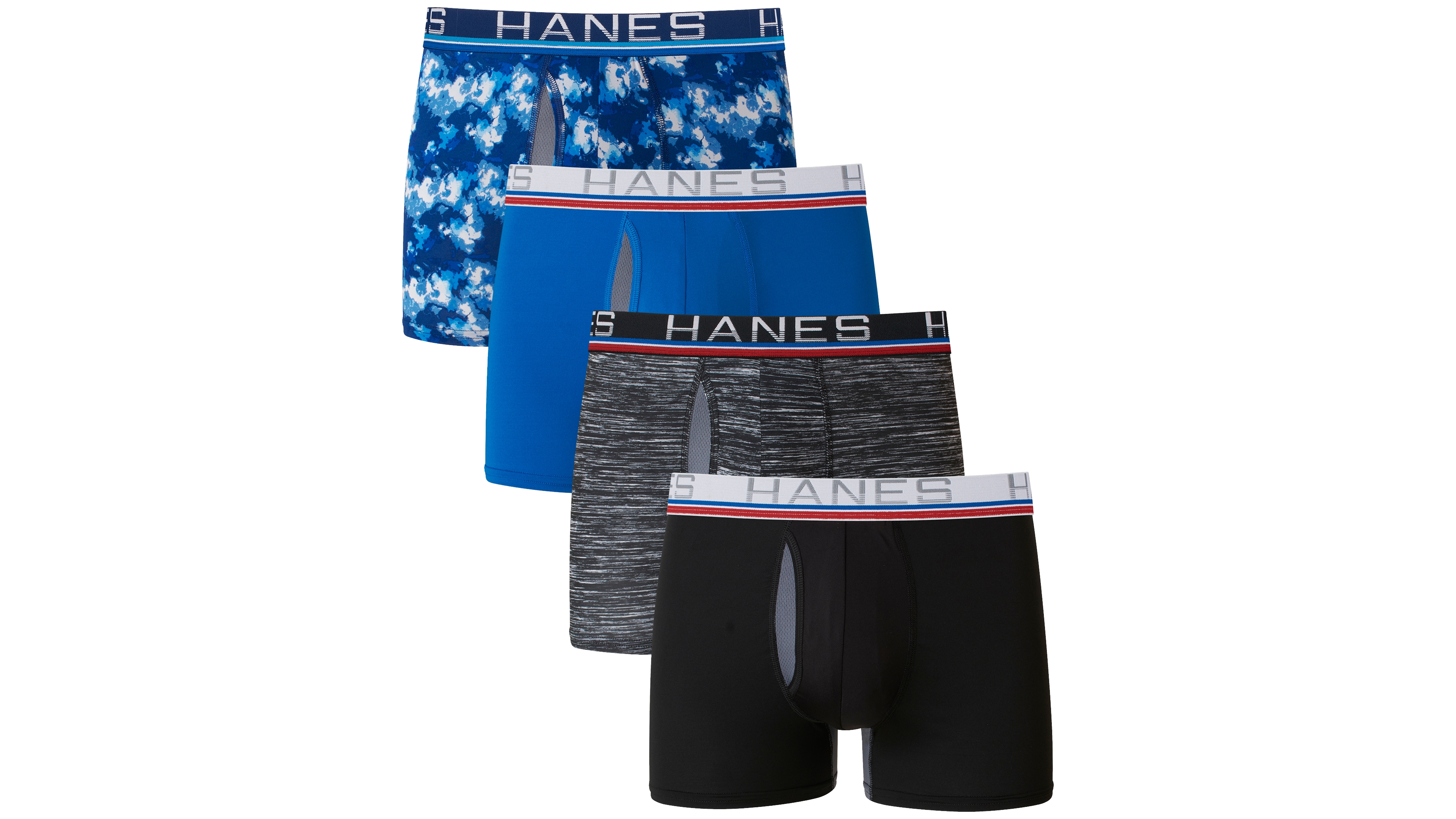 Hanes Men's 4-Pk. Ultimate Sport with X-Temp Total Support Pouch Trunks