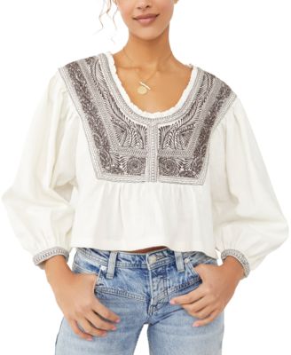 Free People - Bree Iggie Embroidered Crop Top