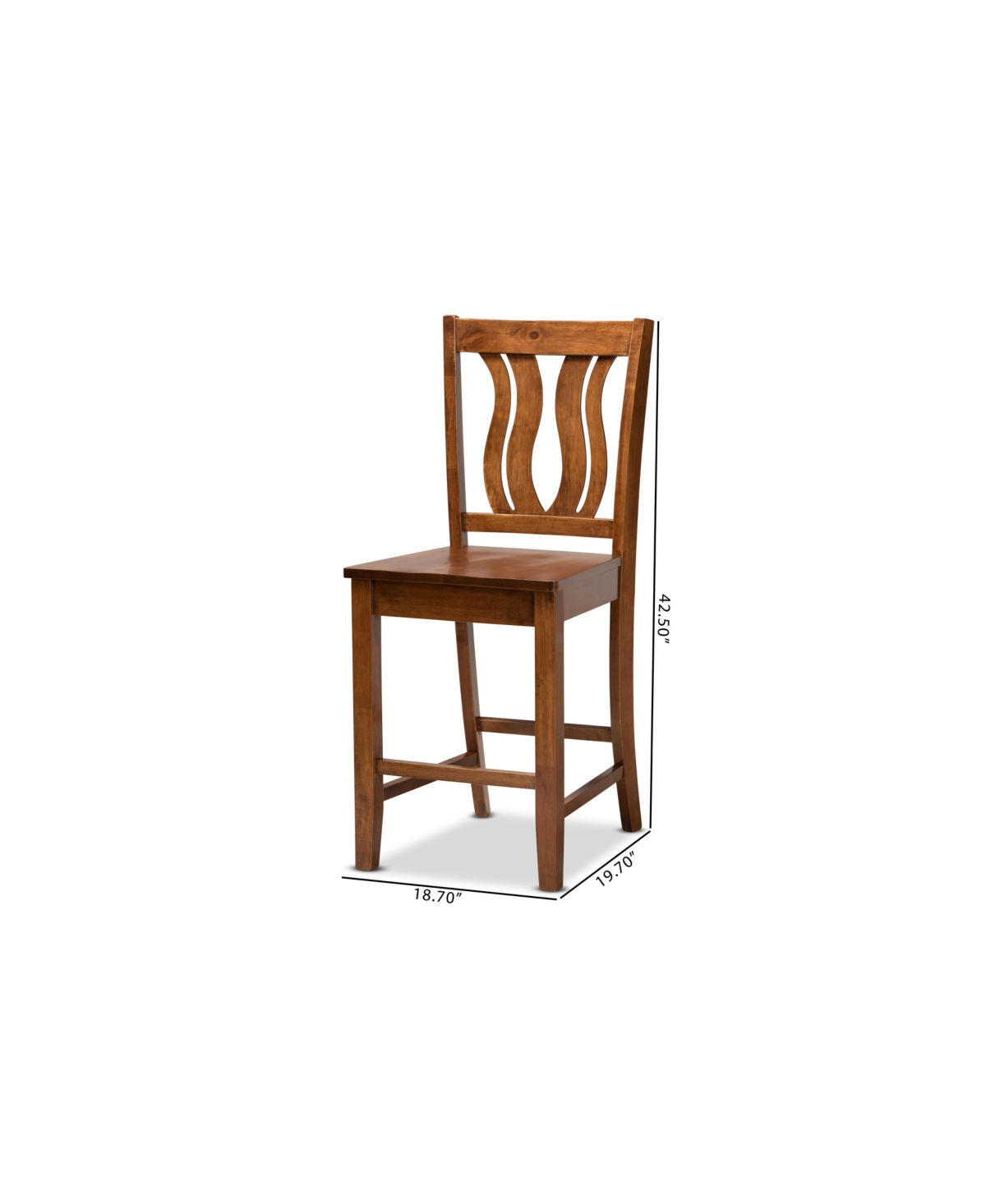 Fenton Modern and Contemporary Transitional Wood Counter Stool Set, 2 Piece