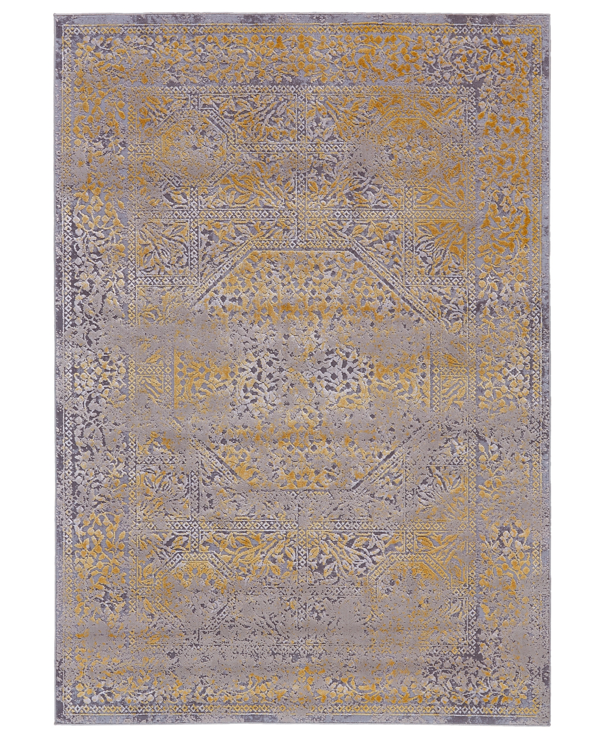 Simply Woven Waldor R3971 5' X 8' Area Rug In Gray,gold-tone
