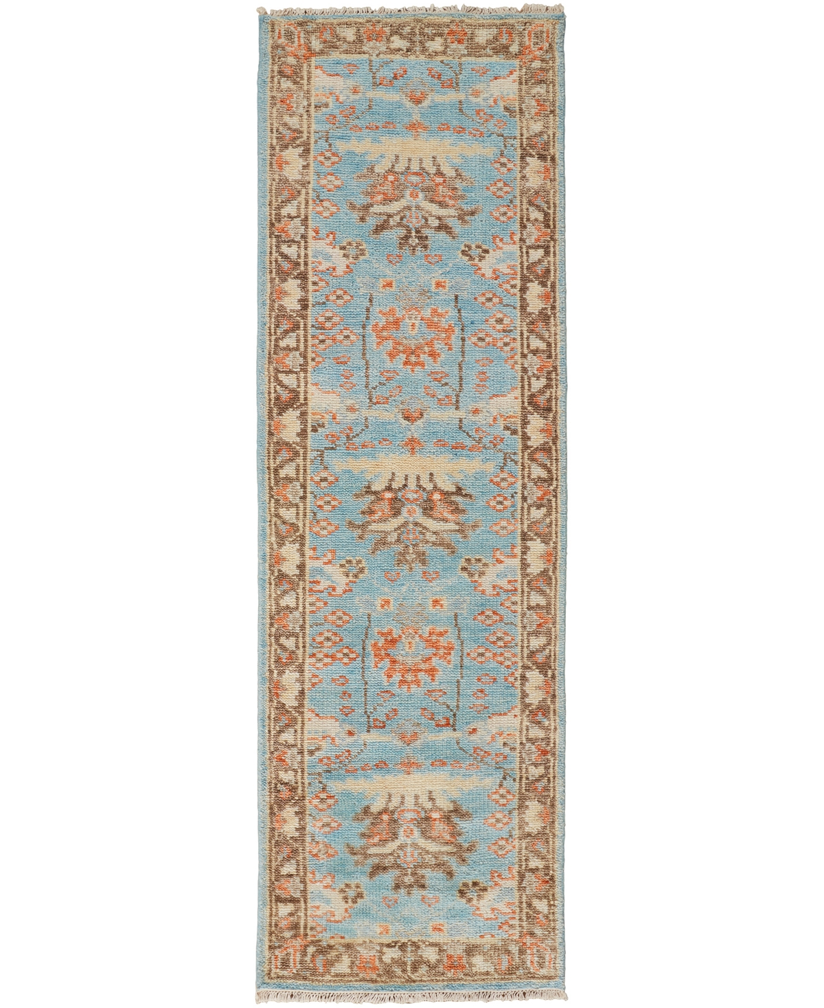 Simply Woven Beall R6710 2'6" X 8' Runner Area Rug In Blue,brown