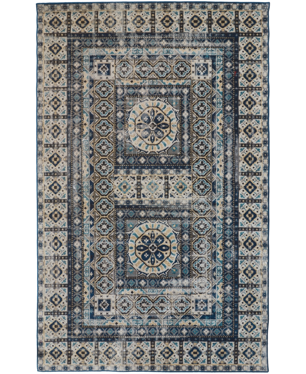 Feizy Walker WAL39BY 7'9in x 10'6in Area Rug - Blue, Beige