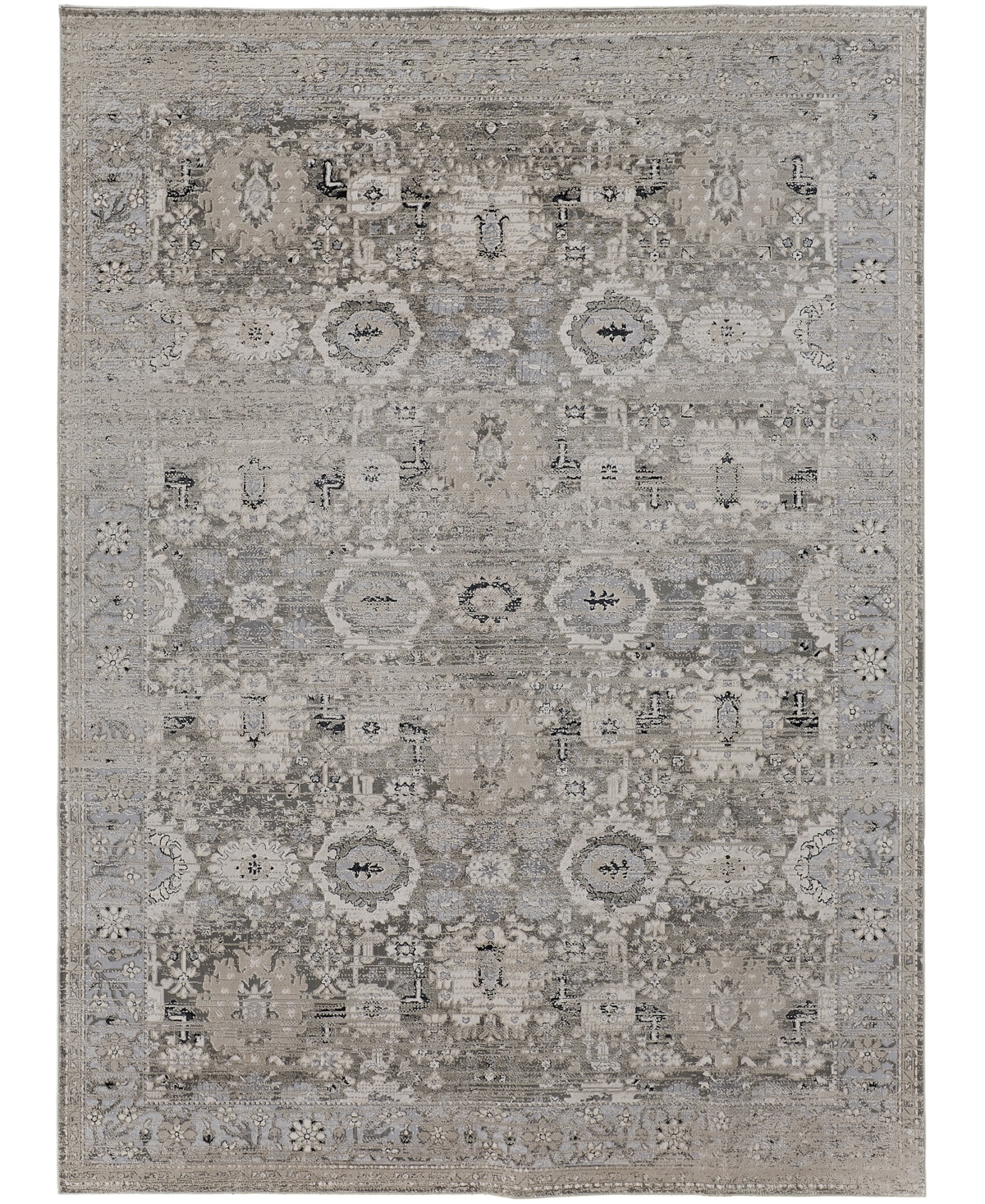 Feizy Seyhan SEY39FU 5' x 8' Area Rug - Ivory, Gray