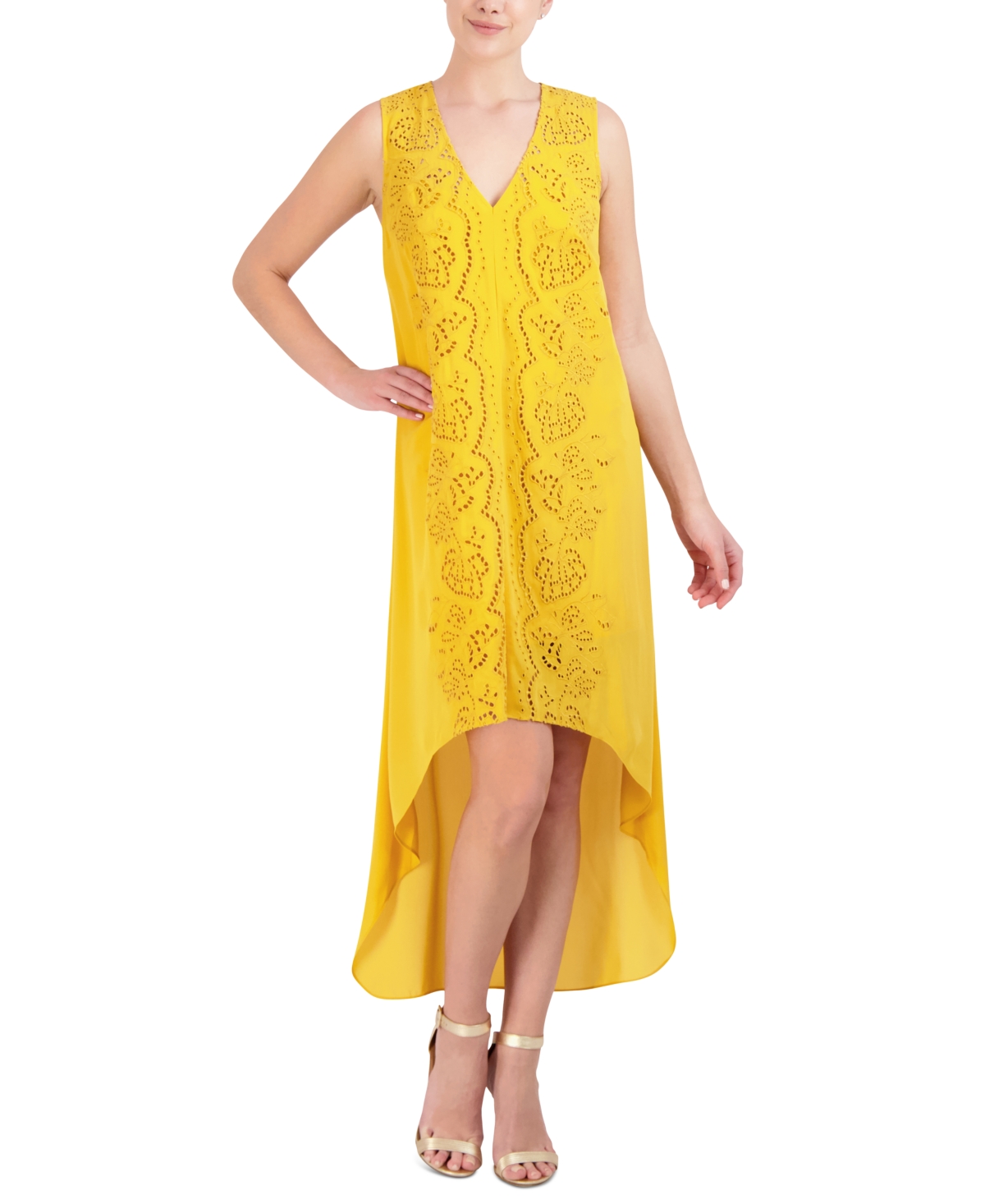 Bcbgmaxazria Women's Pointelle High-low Dress In Golden Glow | ModeSens