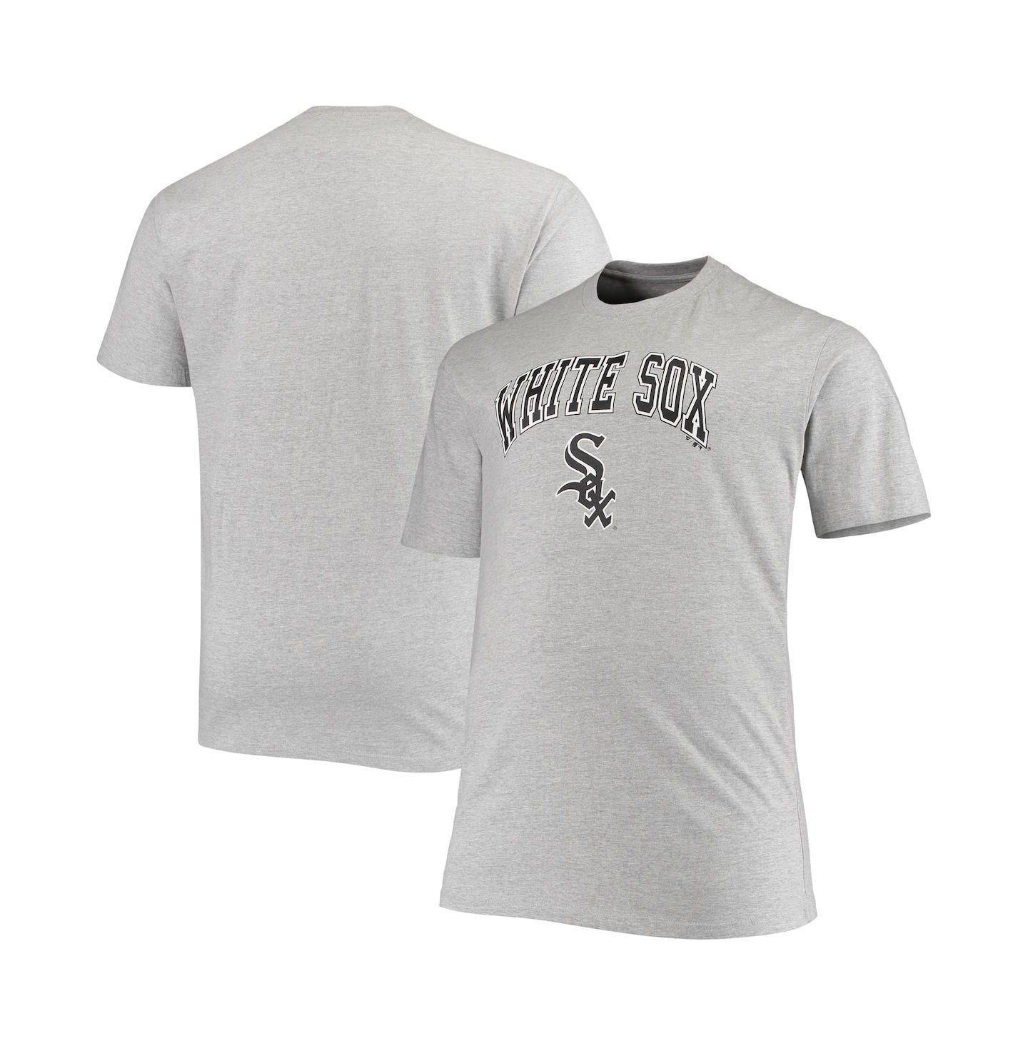 Мужская футболка Fanatics Heathered Gray Chicago White Sox Big and Tall Secondary — фото 1