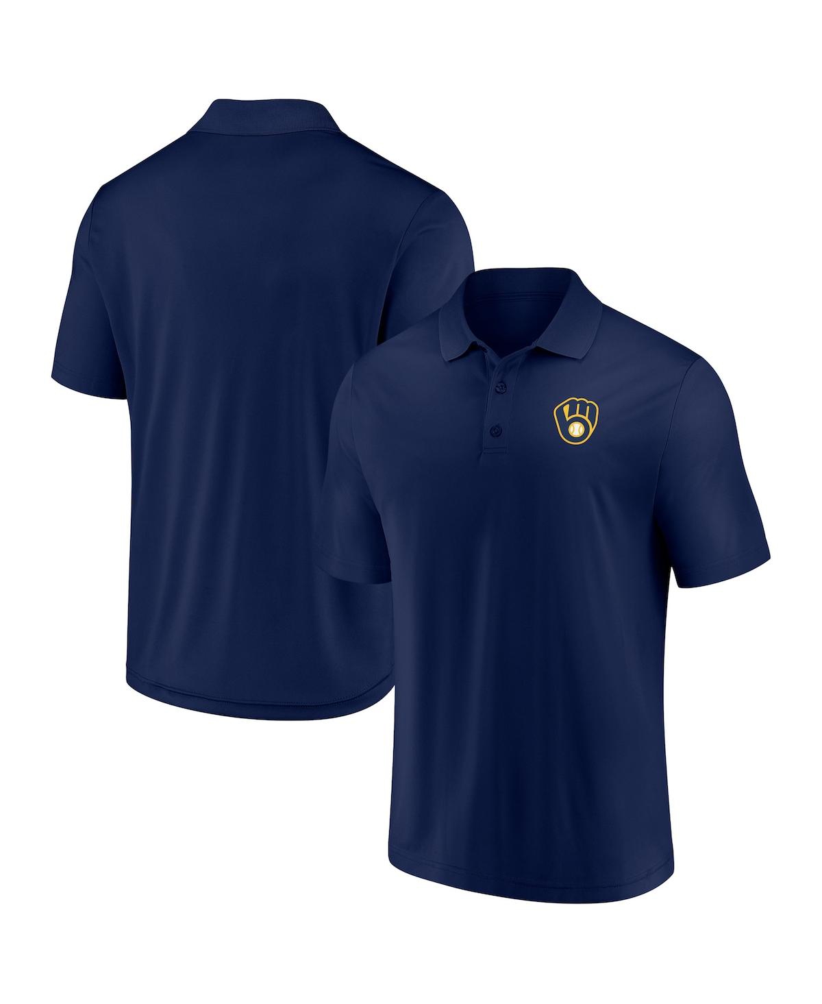 Shop Fanatics Men's  Navy Milwaukee Brewers Winning Streak Polo Shirt