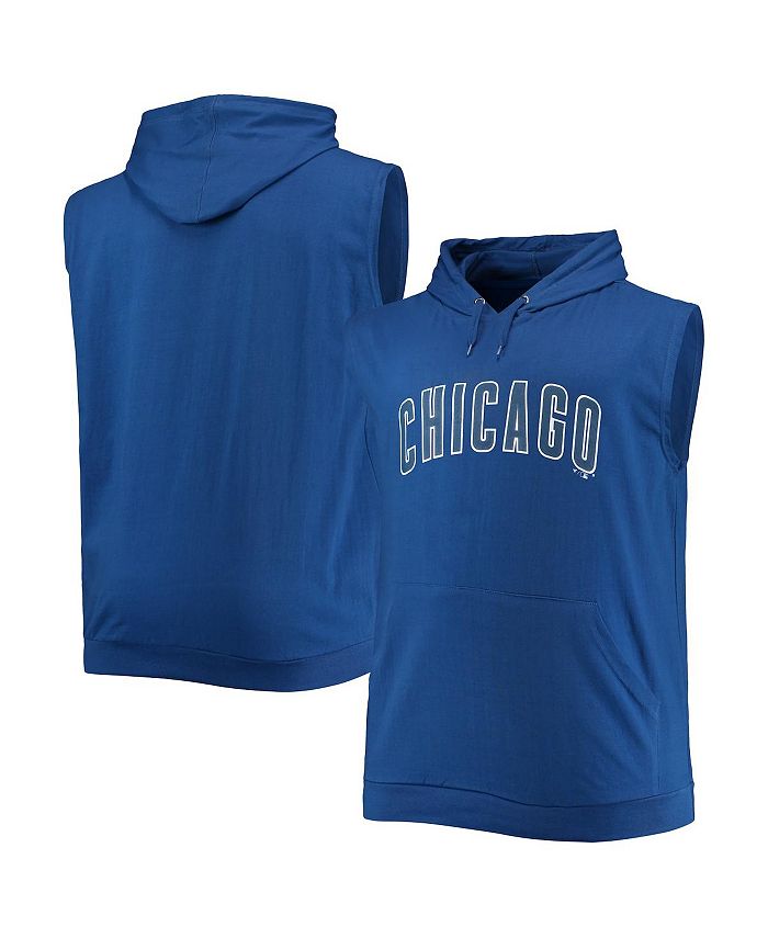 Profile Men's Royal Chicago Cubs Jersey Muscle Sleeveless Pullover Hoodie