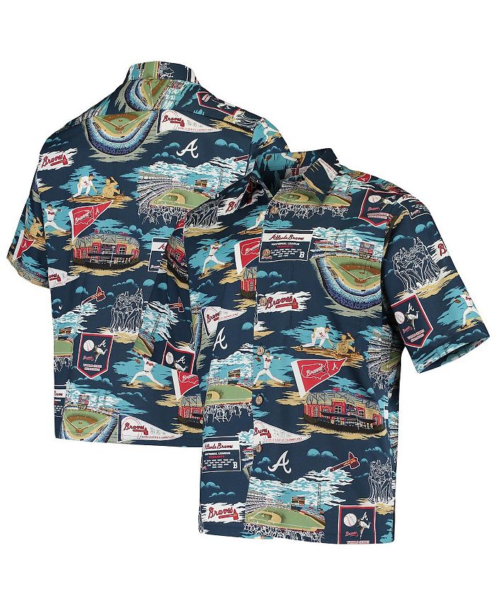Reyn Spooner Men's Navy Atlanta Braves Scenic Button-Up Shirt - Macy's
