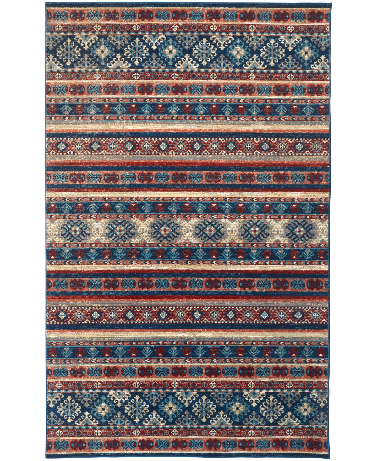 Feizy Walker WAL39AT 7'9in x 10'6in Area Rug - Blue, Rust