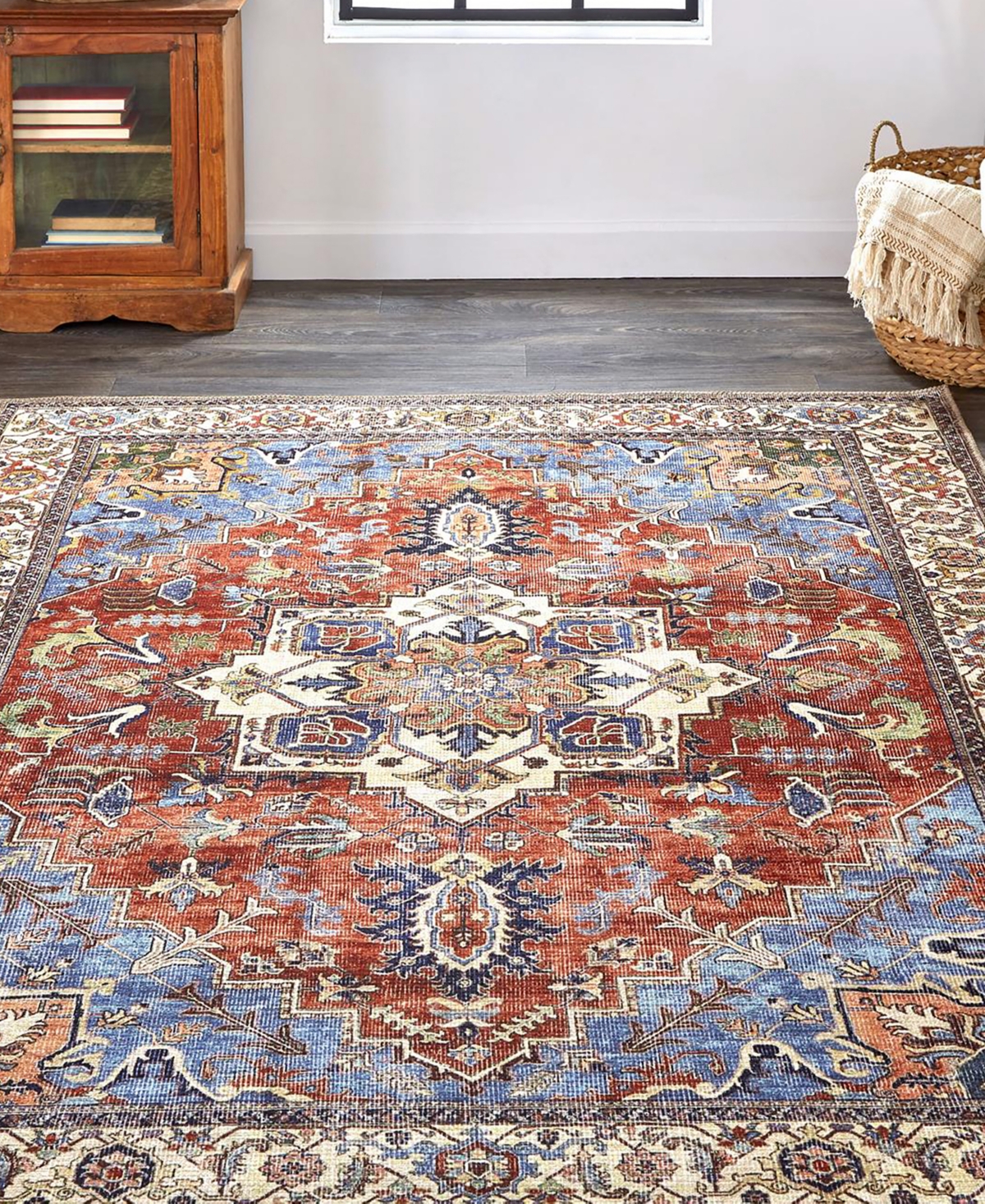 Shop Simply Woven Percy R39ah 5'3" X 7'6" Area Rug In Rust,blue