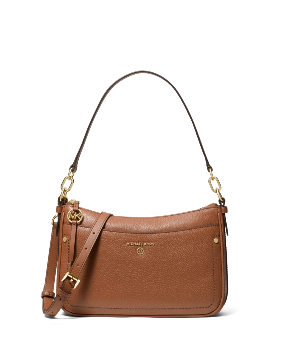 Michael Kors Jet Set Charm Medium Top Zip Pouchette Crossbody In Navy