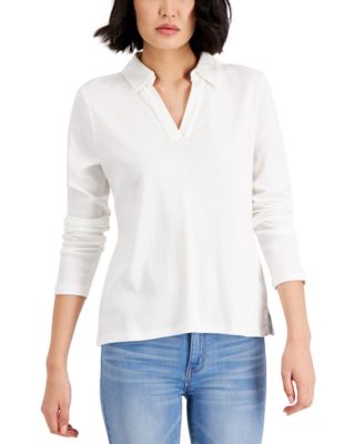 Charter Club - Petite Johnny Collar Top