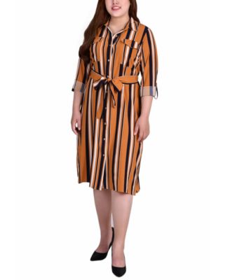 Plus Size Printed Shirt Dress