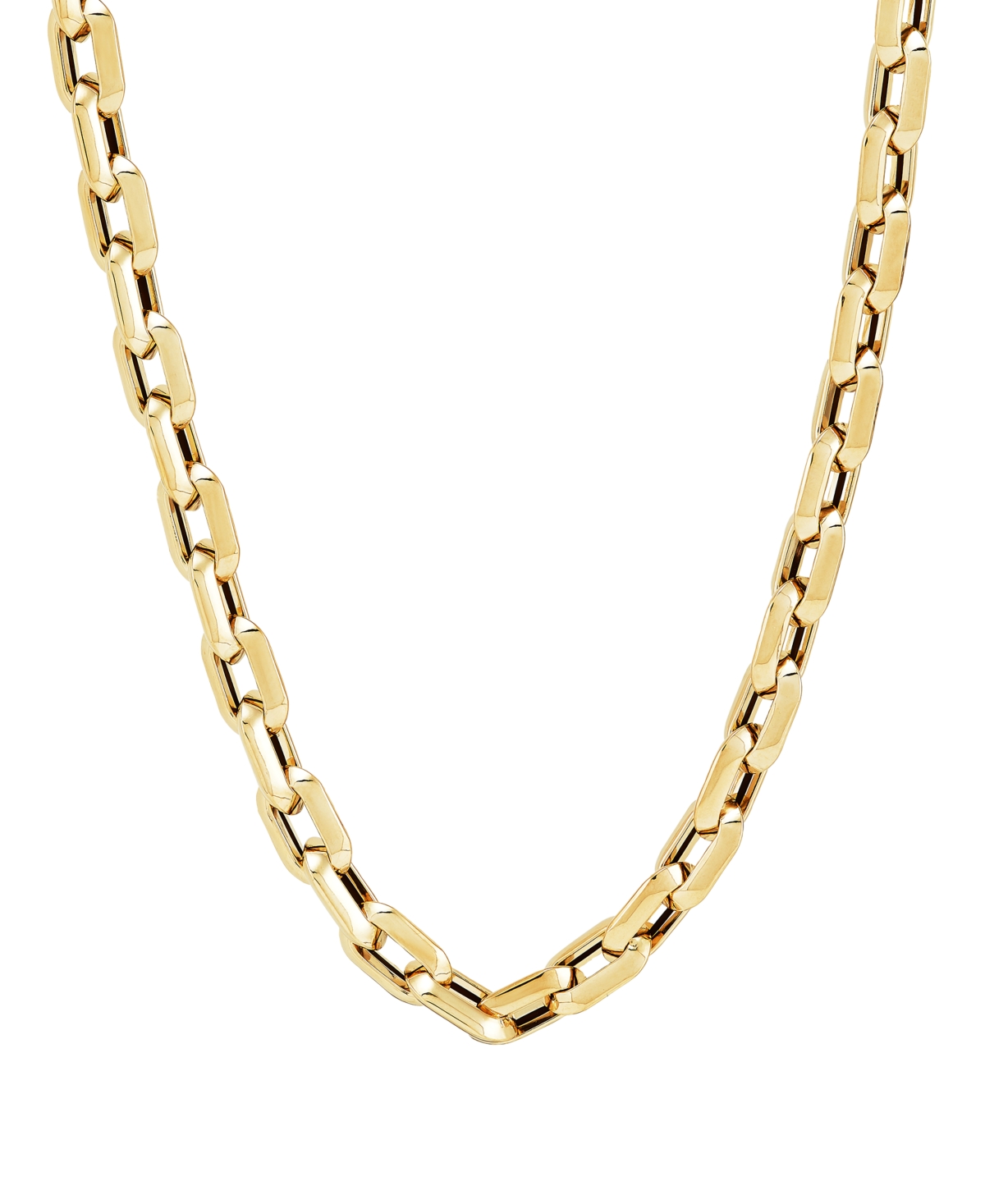 Macy's Polished Oval Link 20" Chain Necklace In 10k Gold In Yellow Gold