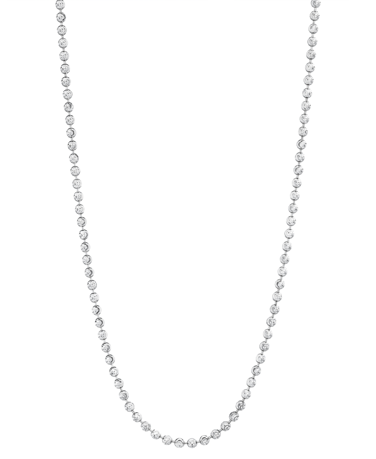 Italian Gold Moon Link 18" Chain Necklace In 14k Gold In White Gold