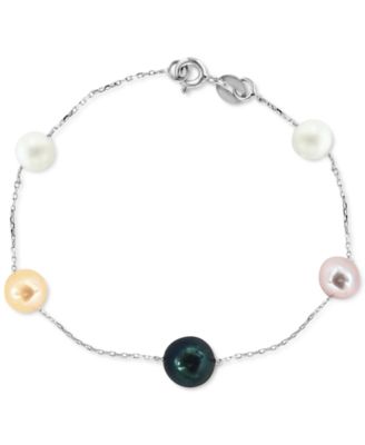 EFFY Collection - Cultured Freshwater Pearl (6-7mm) Chain Bracelet in Sterling Silver (Available in Oval or Round)