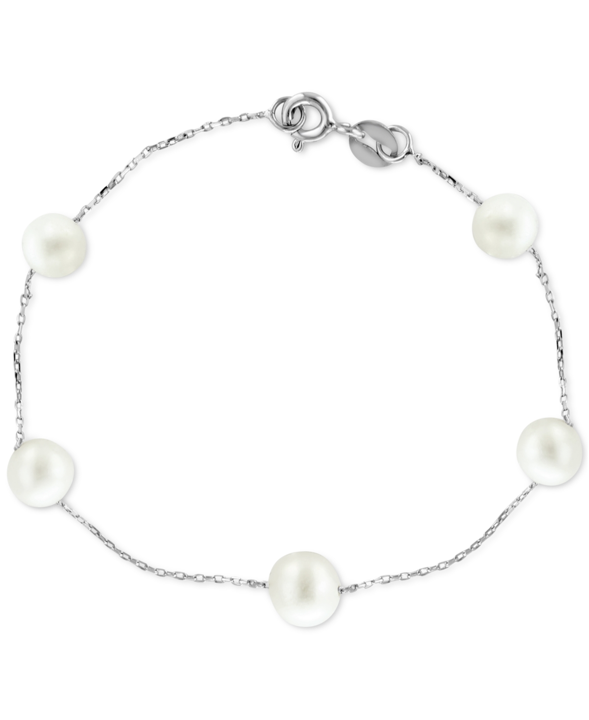 Effy Collection Effy Cultured Freshwater Pearl (6-7mm) Chain Bracelet In Sterling Silver In White