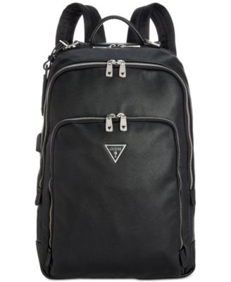 Guess Black Leather Backpack GUESS Rylan faux-leather front pocket medium women main image 2