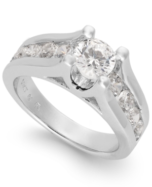 image of Certified Diamond Channel Engagement Ring (2 ct. t.w.) in 14k White Gold