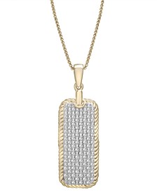 Men's Diamond Dog Tag 22" Pendant Necklace (1/2 ct. t.w.) in 14K Gold-Plated Sterling Silver