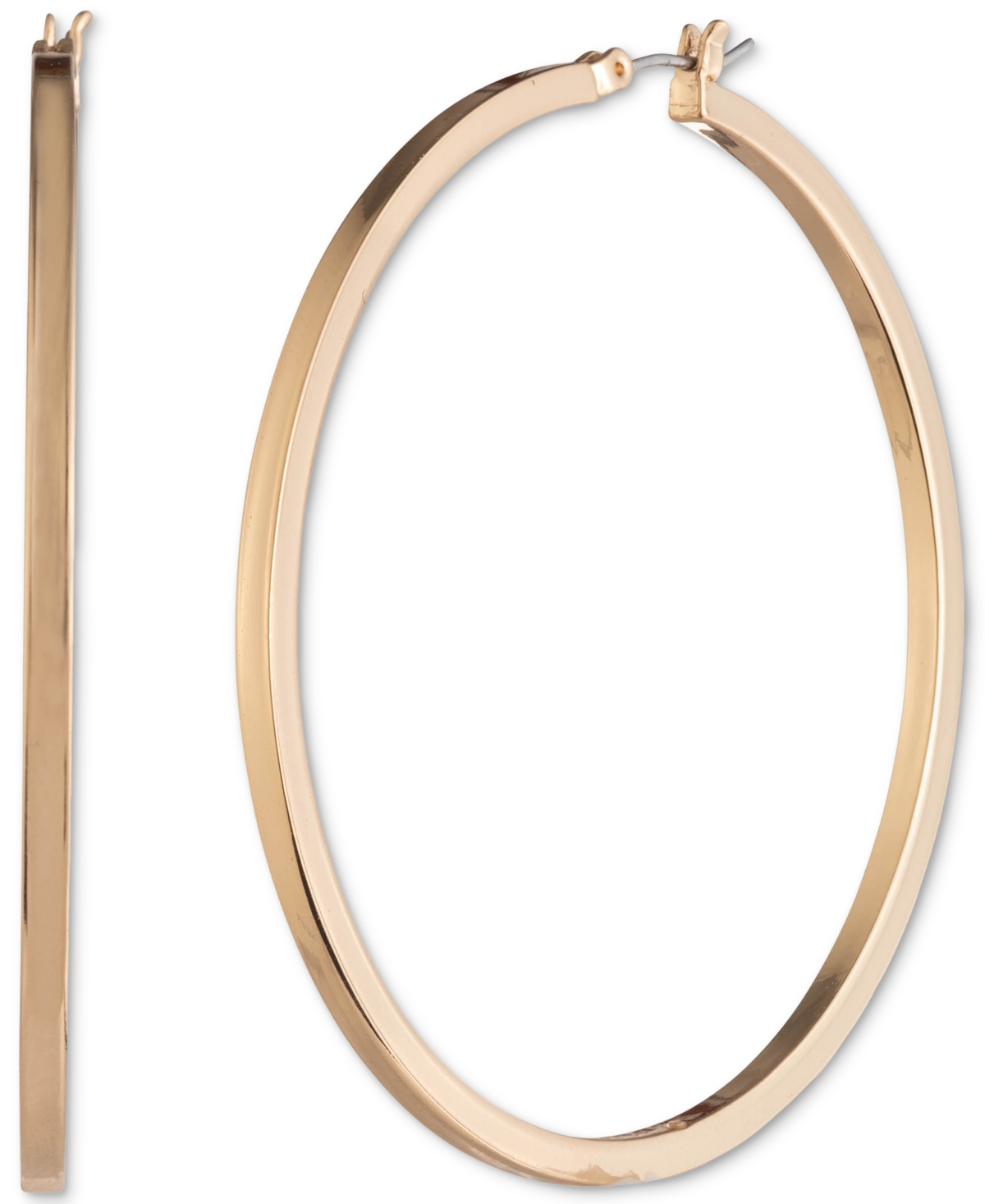 Karl Lagerfeld Gold-tone Large Hoop Earrings, 2.4" In Gold