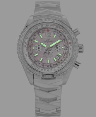 Women's Jackie Chronograph Multifunctional Silver-Tone Stainless Steel Bracelet Watch 41-1/2mm