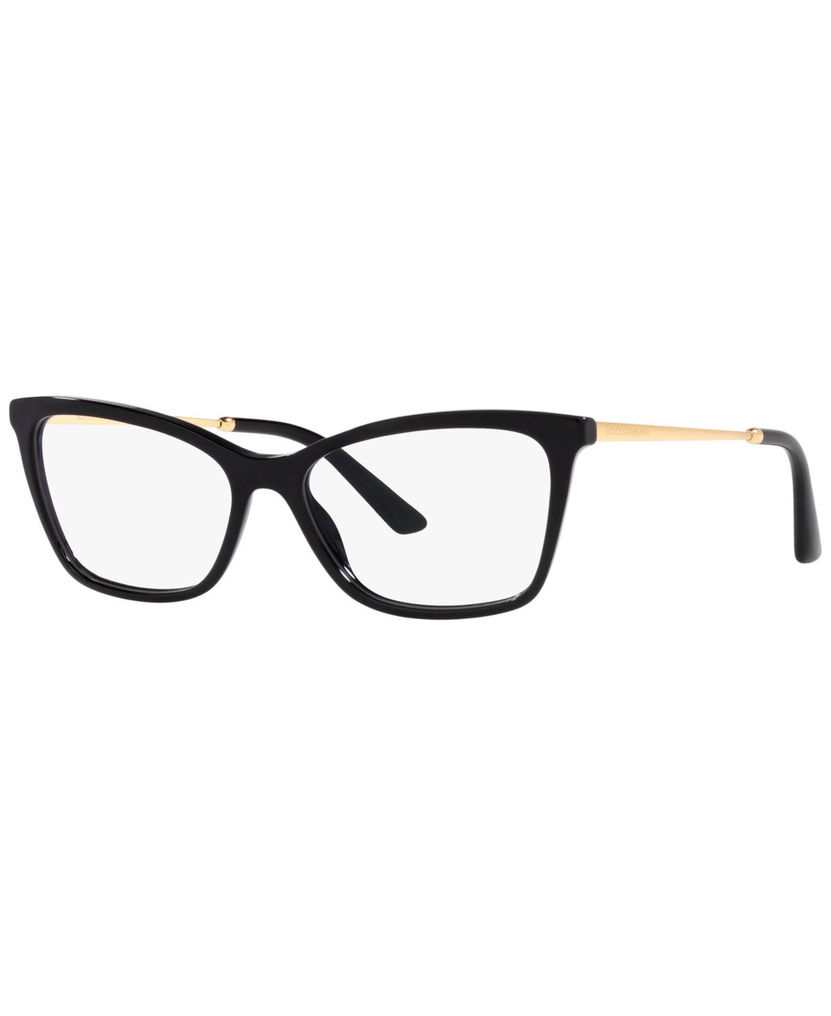 Dolce&Gabbana DG3347 Women's Rectangle Eyeglasses - Cube Black, Gold Tone