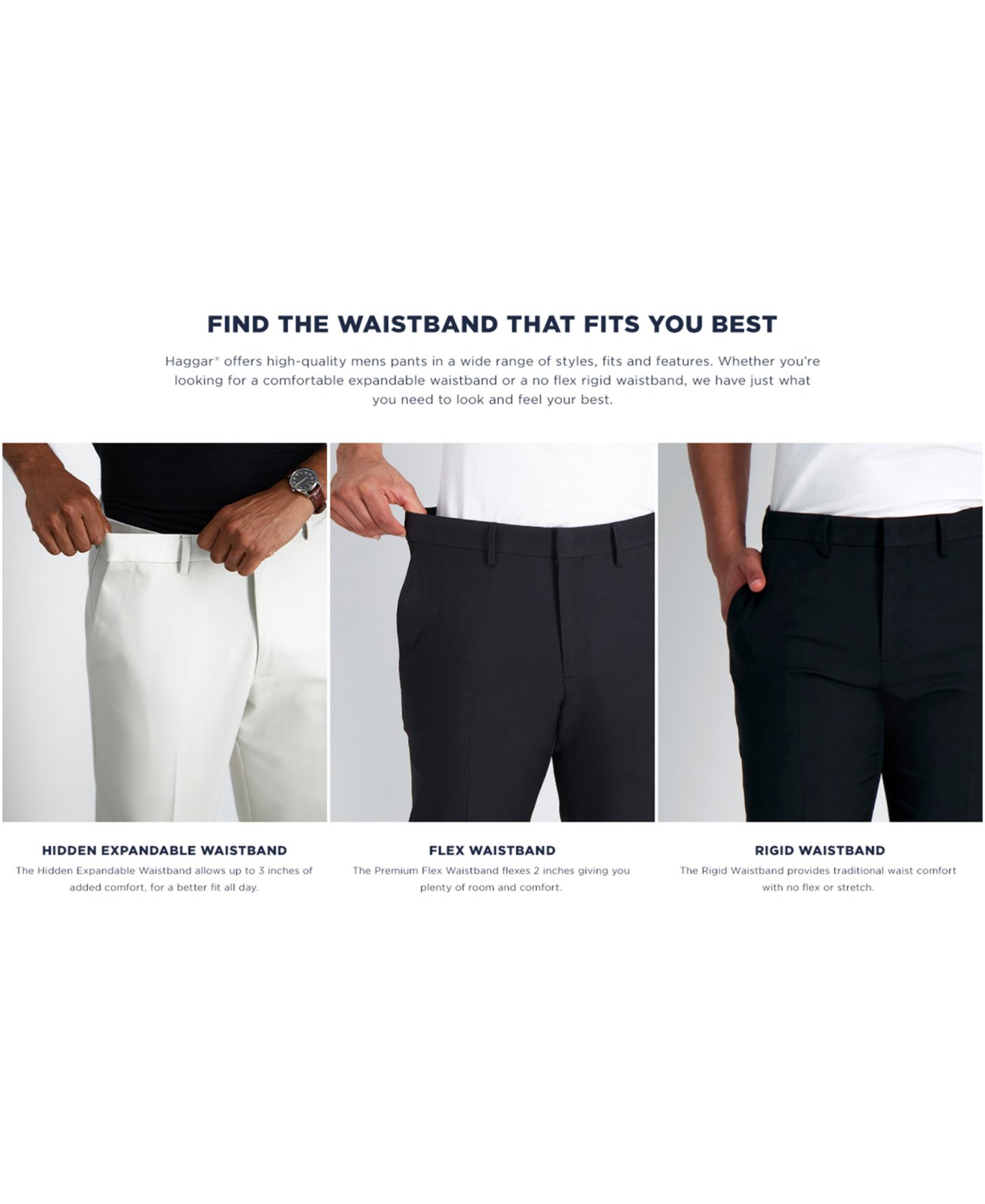 Мужские брюки Haggar Iron Free Premium Khaki Slim-Fit Flat-Front Pant, цвет: Чёрный — фото 6