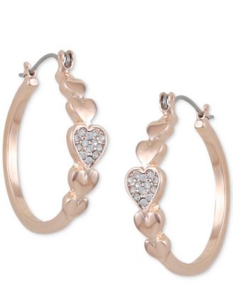 guess heart earrings rose gold