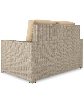 Sydney Woven Outdoor Loveseat with Sunbrella&reg; Spectrum Sand Cushions