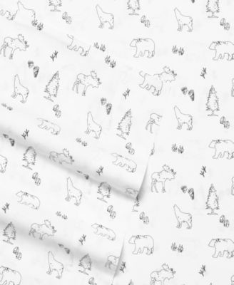 Printed 100% Cotton Percale 3-Pc. Sheet Set, Twin XL