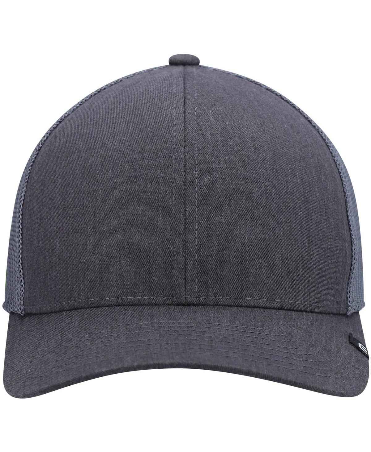 Shop Travis Mathew Men's Travismathew Heathered Charcoal Widder 2.0 Trucker Snapback Hat In Navy