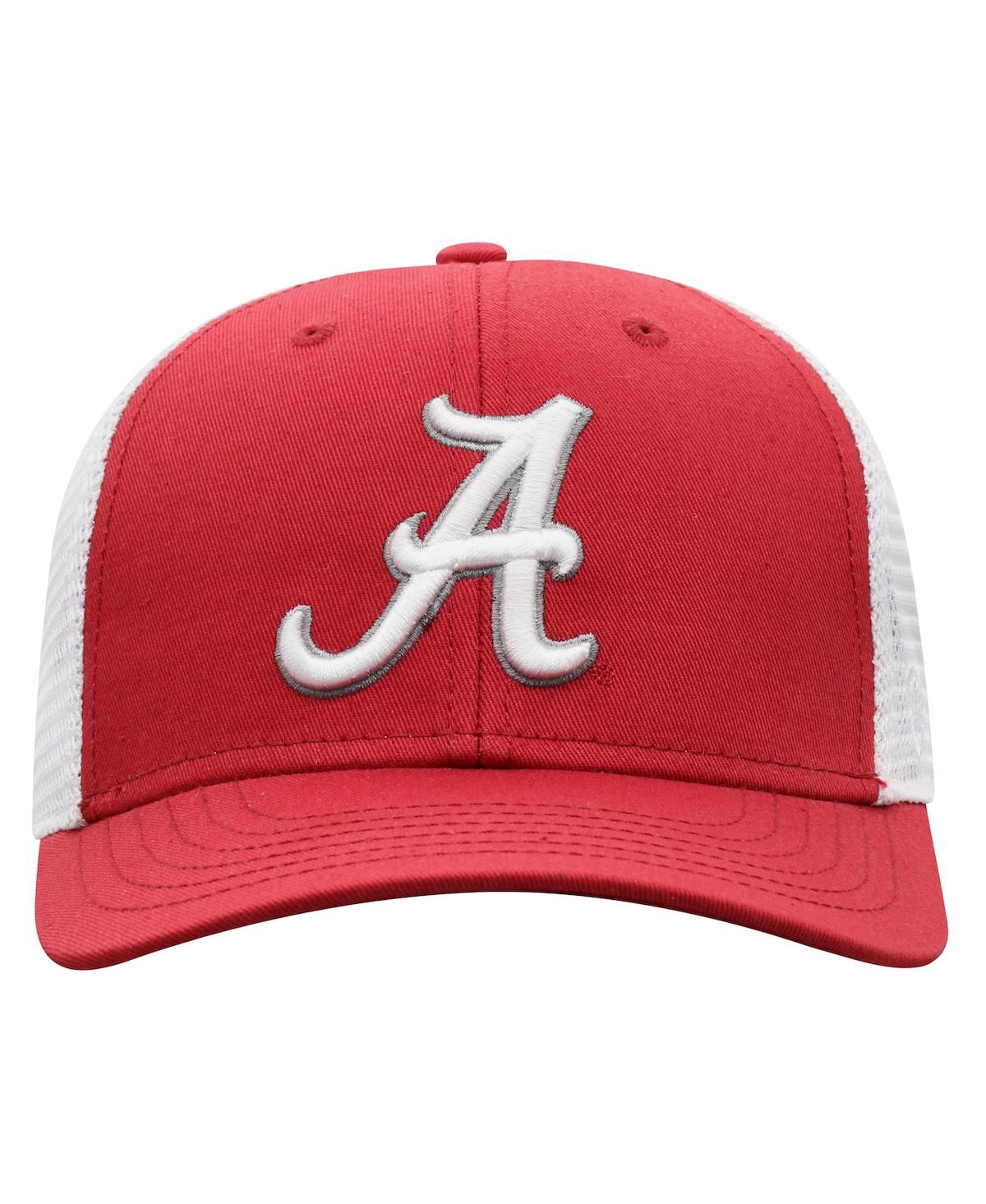 Shop Top Of The World Men's  Crimson, White Alabama Crimson Tide Trucker Snapback Hat In Crimson,white