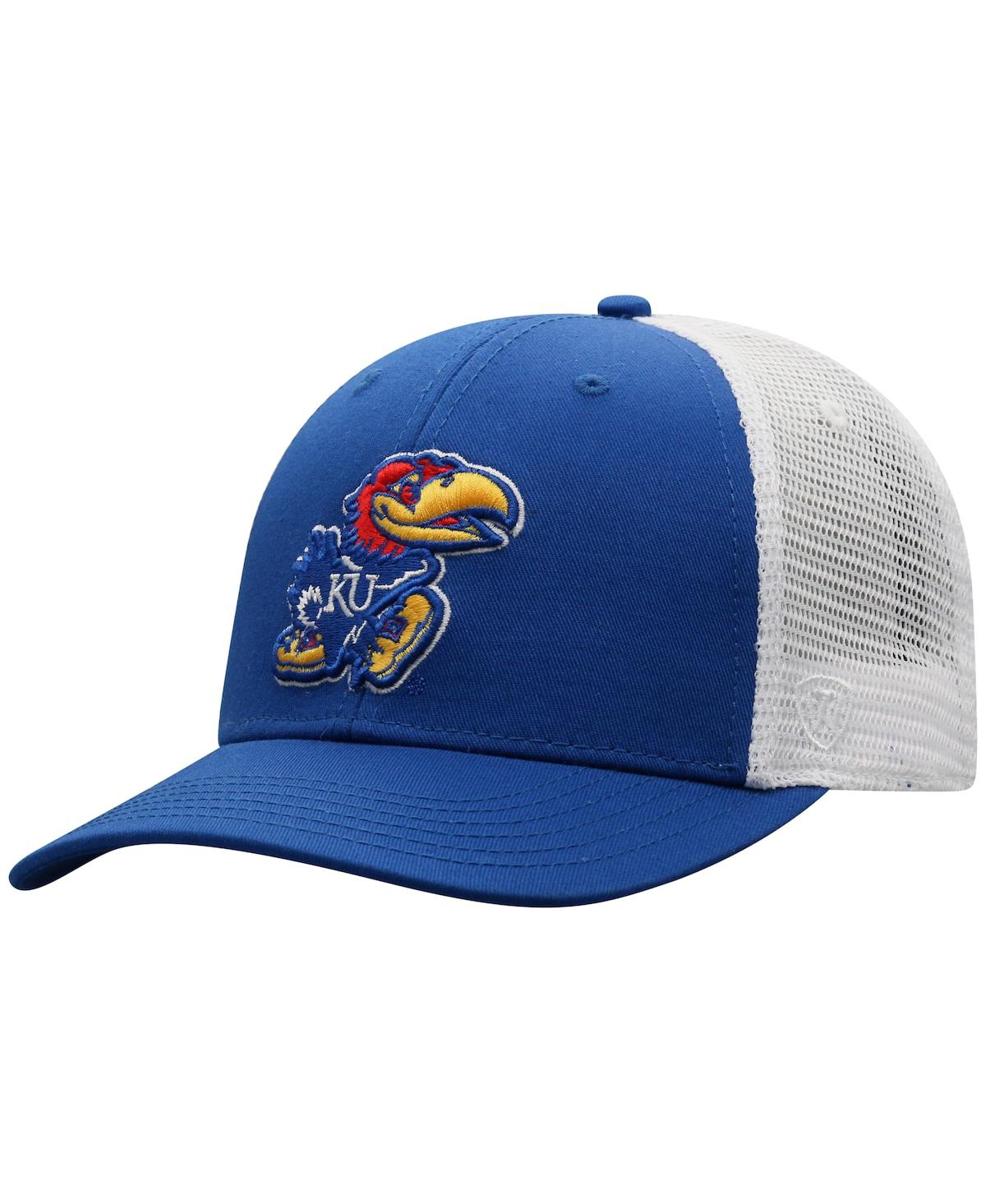 Top Of The World Men's  Royal, White Kansas Jayhawks Trucker Snapback Hat In Royal,white